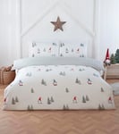 Rapport home Christmas Bedding Set Winter Gonks Microfibre Duvet Cover Set Double Multi