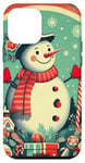 Coque pour iPhone 12 mini Bonhomme de neige festif en sucre d'orge mignon vintage Noël