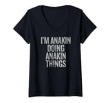 Womens I'm Anakin Doing Anakin Things Funny Vintage V-Neck T-Shirt