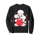 Cute Poodle Love Heart Valentines Day Poodle Lover Sweatshirt