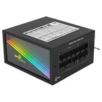 AeroCool MIRAGEGOLD 650W RGB 80 Plus Gold Alimentation Modulaire pour PC, Condensateurs Japonais Noir