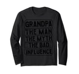 Vintage Grandpa The Man The Myth The Bad Influence Retro Long Sleeve T-Shirt