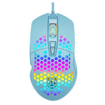 Gaming Mouse,THUN-CT Wired Gaming Mouse with Honeycomb Shell, 7 Programmed Buttons, 4 Adjustable DPI, Ergonomic Optical Computer Gamer Gaming Mice for Windows PC Laptop (Blue)