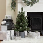 Habitat 2.5ft Pre lit Snowy Christmas Tree With Basket