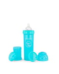 Twistshake Biberon en Plastique avec Valve Anti Colique pour Bébé Souple en Silicone Débit Vite, Donner le Biberon avec Tétine en Forme de Sein, Sans BPA, 330 ml, 4 Mois et +, Bleu Pastel