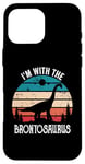 iPhone 16 Pro Max I'm With The Dinosaur Brontosaurus, Dino Gifts For Kids Case