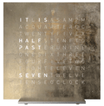 QLOCKTWO Earth 13.5 Creators Edition Silver And Gold Table Clock