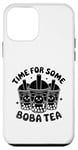 Coque pour iPhone 12 mini Time For Some Boba Milk Tea Bubble Tea, amateur de perles