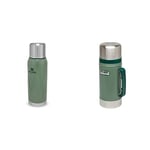 Stanley Adventure Stainless Steel Thermos Flask 1L Hammertone Green - BPA-Free Coffee Flask & Classic Legendary Food Jar 0.7L Hammertone Green - BPA Free Stainless Steel Food Flask
