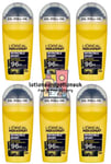 6 x L'Oreal Men Expert INVINCIBLE SPORT Mens Anti Perspirant Roll on 50ml