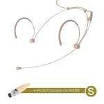 Micro-casque Beige réglable à Double crochet d'oreille,3.5mm,3 broches,4 broches,prise XLR,Portable,Audio et vidéo - Type S For Shure