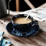 DUKAILIN Espresso Cups 250Ml Garland Coffee Cup and Saucer Set Glass Household Ceramic Black Tea Cup | Cup and Saucer