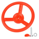 Evonecy Small Portable Plastic Kids Toy Steering Wheel Toy, Steering Wheel, Rotatable Swing Set for Playground(red)