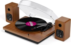 Mersoco Bluetooth Turntable - Vinyl Record Player with Built-In Stereo Speakers