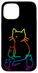 Coque pour iPhone 15 Chaton arc-en-ciel famille chat enfant bébé