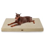 Bedsure Extra Large Dog Bed Washable - XXL Giant Dog Beds for Large Dogs and Human, Big Orthopedic Pillow with Removable Plush Sherpa Cover, Beige, 137x111.5x10cm