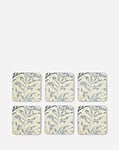 William Morris Set of 6 Coasters Blue