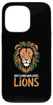 Coque pour iPhone 13 Pro Visage de lion drôle Meme Lions Citations Just A Man Who Loves Lions