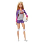 Barbie Doll and Accessories, Made to Move Career Volleyball Player Doll with Uniform and Ball, HKT72