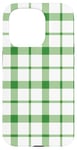 iPhone 15 Pro Green White Checkered Plaid Flannel Gingham Pattern Checker Case