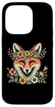 Coque pour iPhone 14 Pro Couronne de fleurs de renard