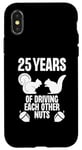 Coque pour iPhone X/XS 25 ans à se rendre dingues, femme, mari, mariage