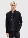 AllSaints Birchwood Organic Cotton Slim Fit Shirt, Jet Black