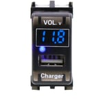 Tlily - Chargeur usb DC12V 5V 2.1A Prise Voiture Led NuméRique Tension Affichage Tension Compteur Moniteur de Batterie pour