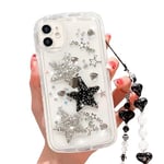 HZLFCZL Coque Compatible avec iPhone 11 Cute Dessin animé à Paillettes 3D Étoiles en Cristal avec Chaine pour Femmes et Filles Kawaii Jolie Coque de Transparente Case for iPhone 11-Etoiles