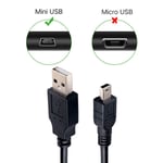 Câble Mini USB 2.0 à 5 broches pour recharge rapide de données, pour lecteur MP3 MP4, voiture, DVR, GPS, appareil photo numérique, HDD, Smart TV - Black - SJX0309B00374