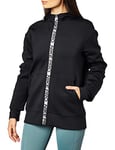 Nike Hoodie Fleece Full Zip T-Shirt Femme, Black/Metallic Silver, FR : L (Taille Fabricant : L)