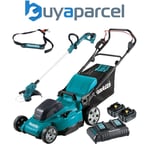 Makita Twin 18v/36v LXT Lawn Mower Brushless 2 x 5ah + DUR193Z Grass Trimmer