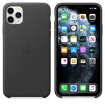 Official APPLE iPhone 11 Pro Max Leather Back Case - BLACK MX0E2ZE/A