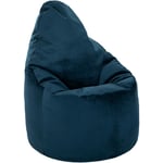 Loft25 - Fauteuil poire en Velours, Pouf à Dossier haut Pour Salon, Siège de Chaise Longue de Lecture Léger, Pouf d'Intérieur Pour Adultes, 90x68 cm