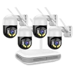 Four Channel Wireless Camera CCTV Surveillance IP NVR System PTZ 2 Way Audio FHD