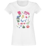 Alice in Wonderland Alice Friends Flowers T-Shirt white