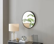 Emma 60cm Small Art Deco Metal Frame Round Hallway Bedroom Dining And Living Room Wall Mirror