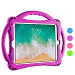 TOPESCT iPad 6th Generation Case, iPad 5th Generation Case, Kids Case for New iPad 2017/2018 9.7 inch Built-in Handle Stand, Comes with a Strap Silicone Shockproof iPad Air & Air 2 Cover(Purple)