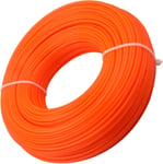 Bobine de Fil Nylon Rond pour Coupe-Bordure, Fil de Coupe de Remplacement Ligne de Trimmer Universal pour débroussailleuse 2,4mm x 100m, Orange