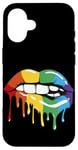 Coque pour iPhone 16 LGBT Rainbow Lip Pro Gay Pride Month LGBTQ