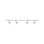 Paulmann 96897 Cover URail basic set GU10 max. 4x10W dimmable 230V chrome matt, chrome rail system – choose any lamp