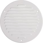 6.0 in - Blanc - Couvercle de ventilation en métal - Grille de ventilation ronde pour soffito - Couverture de grille - Moustiquaire intégrée - Ventilations CVAC pour salle de bain, bureau