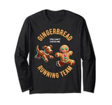 Funny Gingerbread Man Running Team Christmas Xmas Dog Long Sleeve T-Shirt