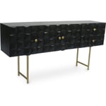 Console en Bois - Buffet Stile Vintage - Noir - Huisu Noir