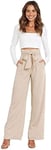 Femmes ¿¿L¿¿Gant Taille Haute Large Pantalons D'¿¿T¿¿ Business Festival Set Pantalons Avec Ceinture