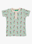 Little Green Radicals Baby Woodpecker Button T-Shirt, Powder Blue