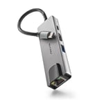 NGS Wonderdock Supra : Adaptateur multi-port USB-C ultraléger en aluminium incluant USB 3.0, RJ45, USB-C avec chargement PD et HDMI.