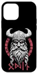 Coque pour iPhone 12 mini Odin Nordic God Viking Sculpture sur bois Mythologie nordique Runes