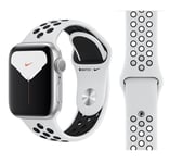 APPLE WATCH NIKE STRAP SPORT BAND 38MM 40MM 41MM PURE PLATINUM / BLACK - GENUINE