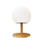 Lampe de table sans fil pied en bambou extensible LED blanc chaud/blanc LUNY H28cm